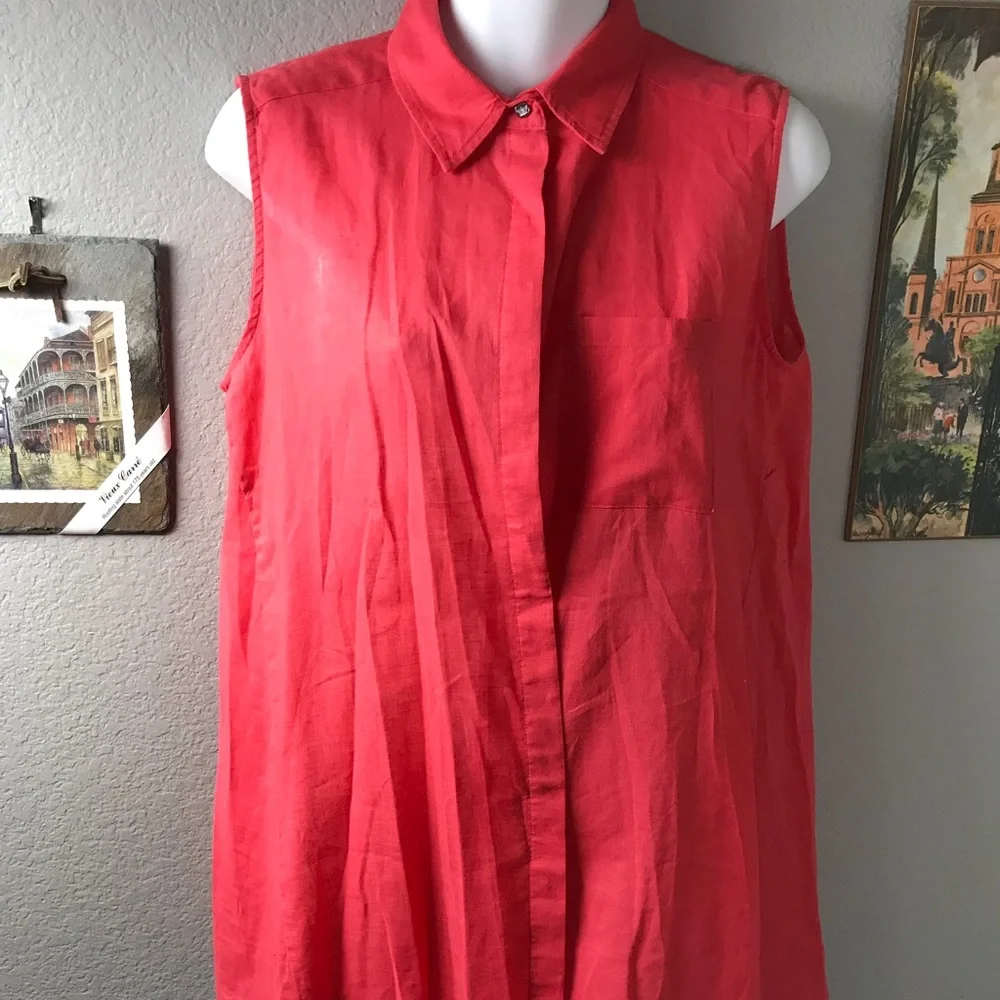 Chaus New York button front sleeveless top - Picture 1 of 5